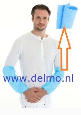 mouwovertrekken PP, dikte 30my. blauw PP non woven