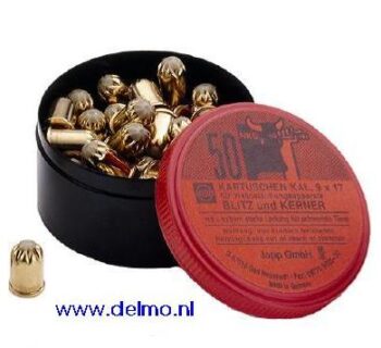 slachtpatronen 9mm. Blitz/Kerner, rood