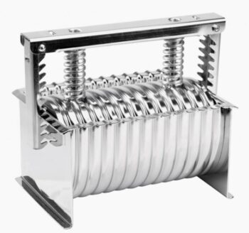 rvs hamkoker, rol-vorm, 250x170x170mm met rillen in bak en deksel