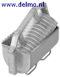 rvs hamkoker, rol-vorm, 280x185x130mm rond deksel m. ribbel, bak glad