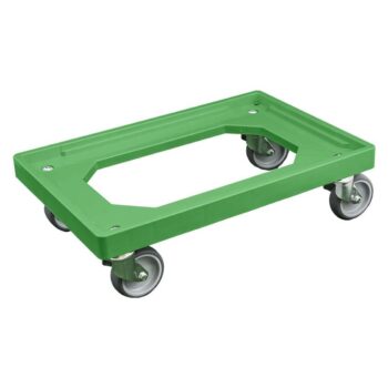EURO-rolli rolwagen 40x60cm groen (dikke rand) met rubberen wielen