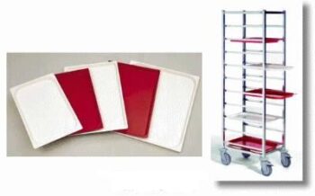 ABS kunststof plateau 40x60cm, rood met rechte hoeken