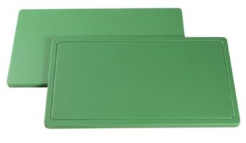 kunststof snijplank 500x300x20mm. groen met geul