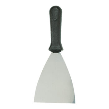 plaatmes, 10 cm. roestvrij staal
