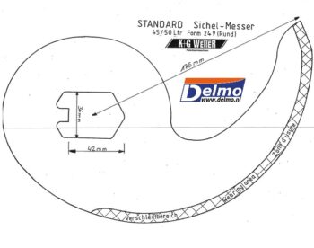K+G Wetter std cuttermes, sikkel voor SM-45/CM-50 [249N]