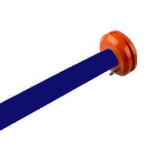 vlaggestok aluminium blauw 200cm met oranje knop