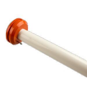 vlaggestok hout wit 200cm met oranje knop