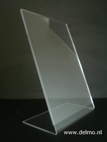 L-vormige kaartstandaard A4, acryl transparant