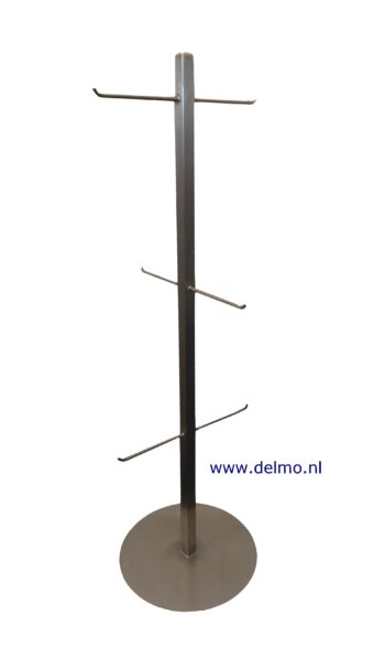 Blokvlak worstboom 6-armig, hoogte 80cm roestvrij staal