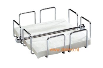 servetten standaard, 19x19x6,5cm, verchroomd