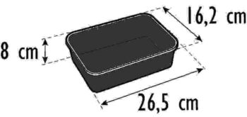 plexi bak wit, 1/4Gn 162x265x80mm