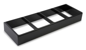 plexi houder zwart voor 4x1/5gn [37015X]275x810x85mm