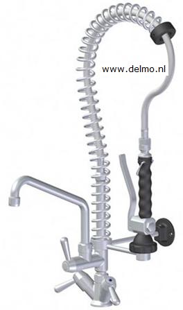 Blokvlak voorspoeldouche, bladmontage met tussenkraan