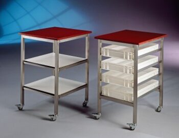 Blokvlak hokker 50x50x65cm. met kunst.blad en 4 stelvoeten