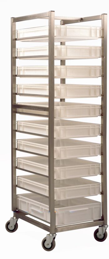 Blokvlak krattenwagen, 8x 40-60, h162/ tr17,5 incl. 8 kratten