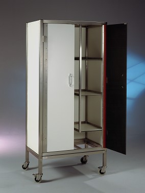 Blokvlak schoonmaakkast 180x100x50cm. wandmodel, wit