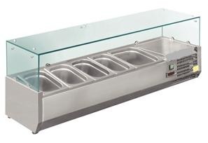 DL opzetkoelvitrine, KV-120 [120x40x44cm] met glasopbouw