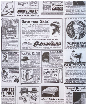 vetvrij vellen 28x34 wit/zwart krant-opdruk