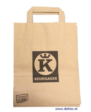 papieren draagtassen 22x10x28cm bruin Keurslager-dessin