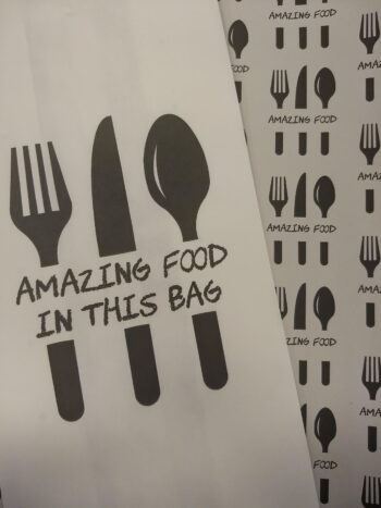 HDPE hemdtassen 27x6x48cm wit Amazing Food