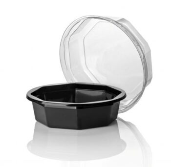 Briljant-bakjes 250cc. achthoekig/rond (ronde sluitrand) zwart