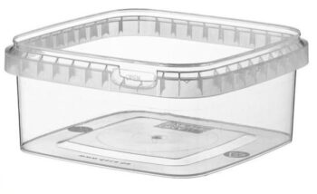 vierkante soepbekers 550ml. incl. TE-deksels, transparant