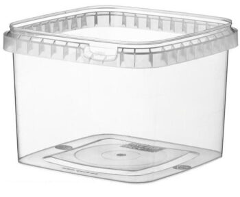 vierkante soepbekers 960ml. incl. TE-deksels, transparant