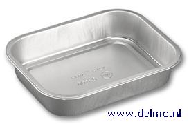aluminium bak, zwaar 178x136x34mm. 580ml zilver (00580)