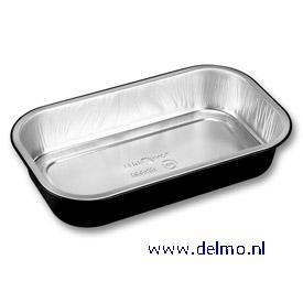 aluminium bak, zwaar 234x138x43mm. 964ml zwart+zilver (00941)