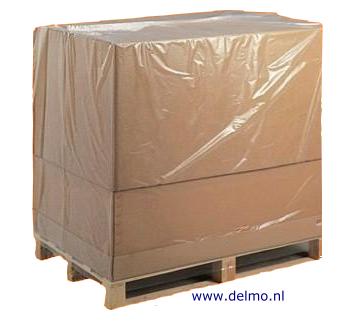 LDPE pallethoezen 100x30x190cm perfo dikte 20my op rol, transp.