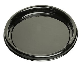 ronde zwarte schaal, diam. 26cm. [9701]