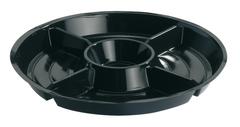 fondue-bord rond, 5-vaks zwart