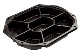 CS-schaal 33x25cm. met 7 vakken, zwart