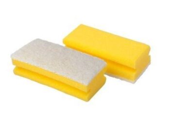 Scotch-Brite schuurspons, geel/wit 70x130mm