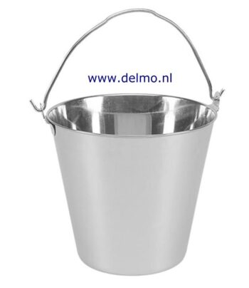 emmer 7 liter, roestvrij staal zonder bodemrand, zonder maatverdeling