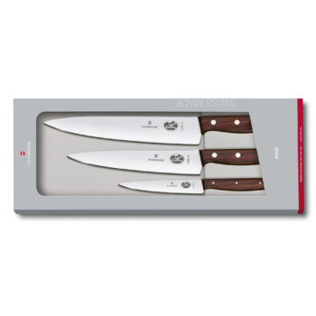 Victorinox geschenkset, drie-delig drie koksmessen, houten heft