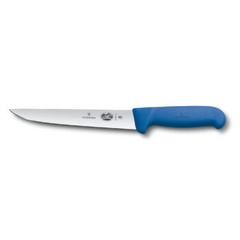 Victorinox steekmes, recht lemmet 18cm. blauw Fibrox heft