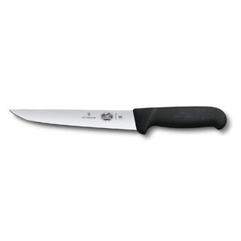 Victorinox steekmes, recht lemmet 18cm. zwart Fibrox heft