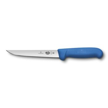 Victorinox uitbeenmes breed recht 15cm. blauw Fibrox heft