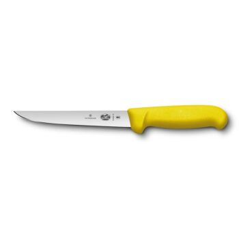 Victorinox uitbeenmes breed recht 15cm. geel Fibrox heft