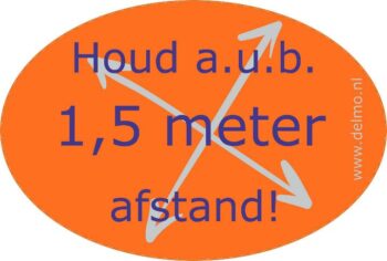 vloersticker "houd afstand" 205x290mm.