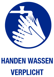 Sticker 'handen wassen'
