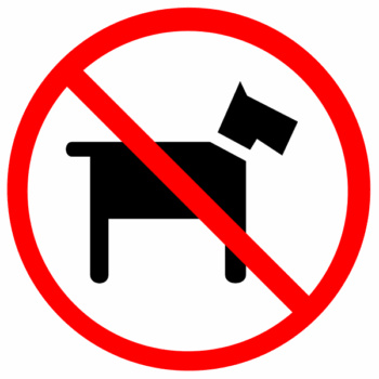 Schild `honden verboden` 20cm