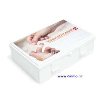 verbandtrommel, type B wit, compleet, met witte pleisters