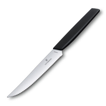 Victorinox Sw.Mod steakmes breed, 12cm golf, zwart heft