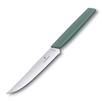 Victorinox Sw.Mod steakmes breed, 12cm golf, salie-groen heft