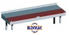 Blokvlak rvs snijtafel 200x90x94cm. met enkele snijstrook