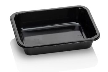 Duni CPET-topsealtray, zwart 1-vaks [187x137x40mm]