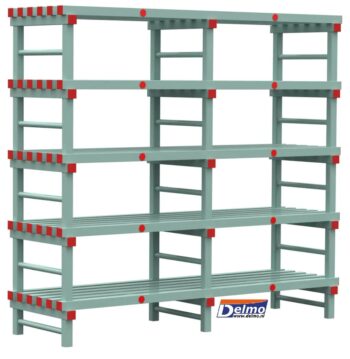 Rea rekwerk 2000x500x1850mm (lxdxh) met 5 schappen, TR=350mm.