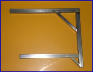 Blokvlak rvs F-console 70x70 cm.